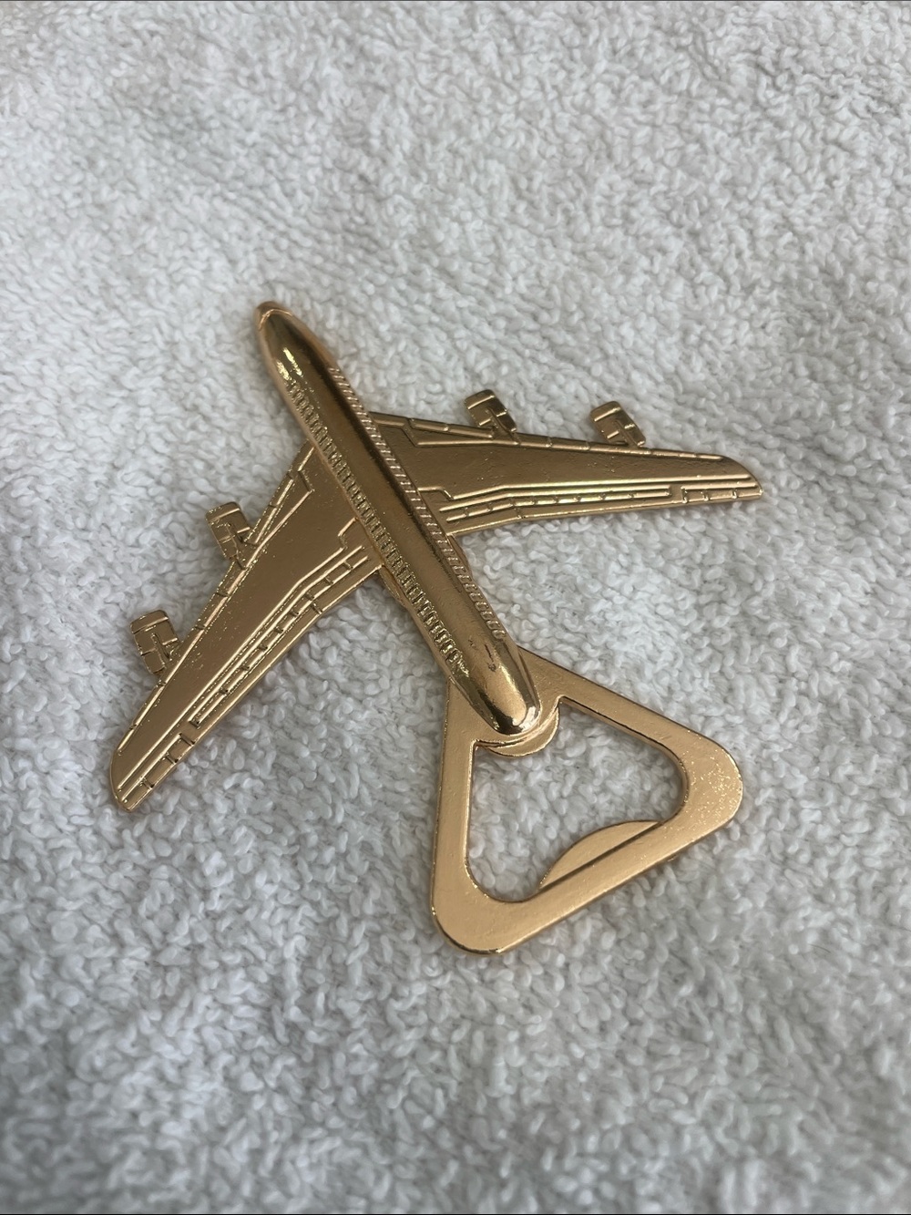 Gold Airplane Bottle Opener